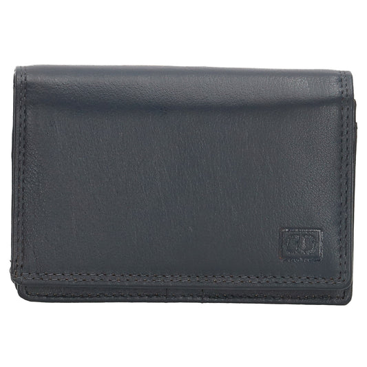 Lederbörse 13x9cm im Querformat in Marine|Blau mit RFID - leder-accessoires.com
