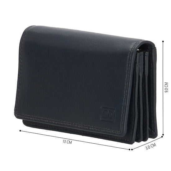Lederbörse 13x9cm im Querformat in Marine|Blau mit RFID - leder-accessoires.com