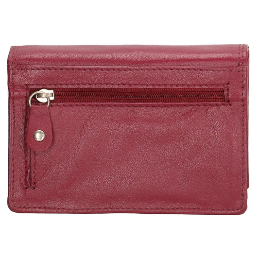 Lederbörse 13x9cm im Querformat in Pink|Fuchsia mit RFID - leder-accessoires.com