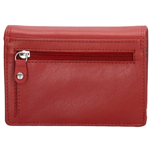 Lederbörse 13x9cm im Querformat in Rot mit RFID - leder-accessoires.com