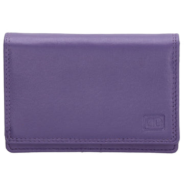 Lederbörse 13x9cm im Querformat in Lila mit RFID - leder-accessoires.com