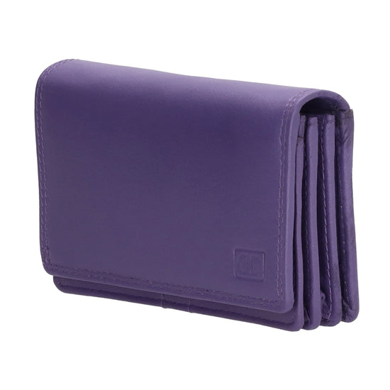 Lederbörse 13x9cm im Querformat in Lila mit RFID - leder-accessoires.com