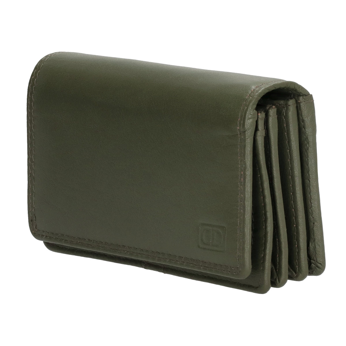 Lederbörse 13x9cm im Querformat in Olivgrün mit RFID - leder-accessoires.com