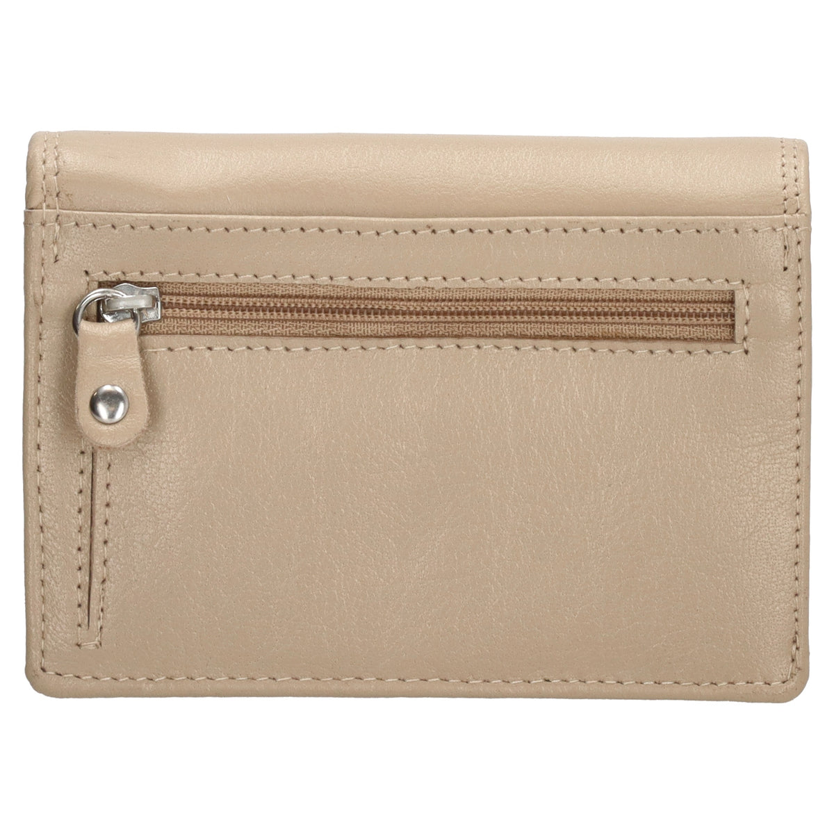 Lederbörse 13x9cm im Querformat in Beige mit RFID - leder-accessoires.com