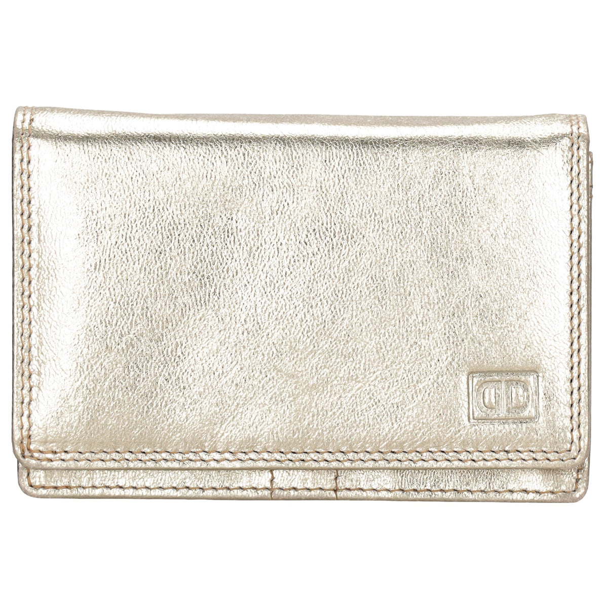 Lederbörse 13x9cm im Querformat in Gold mit RFID - leder-accessoires.com