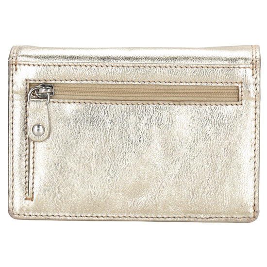 Lederbörse 13x9cm im Querformat in Gold mit RFID - leder-accessoires.com