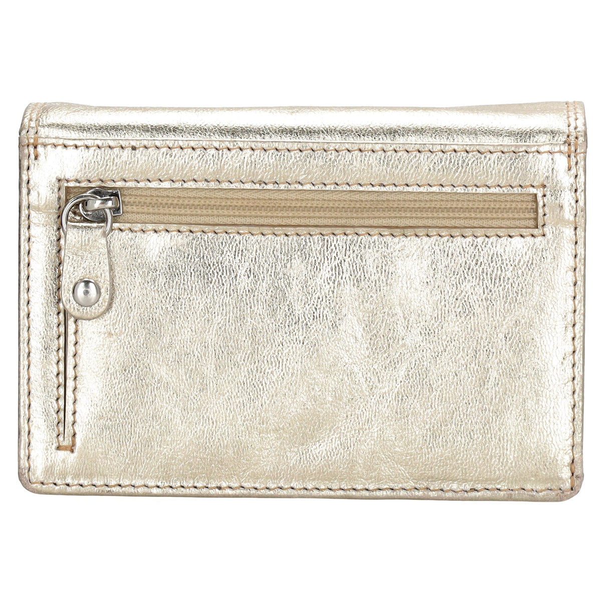 Lederbörse 13x9cm im Querformat in Gold mit RFID - leder-accessoires.com