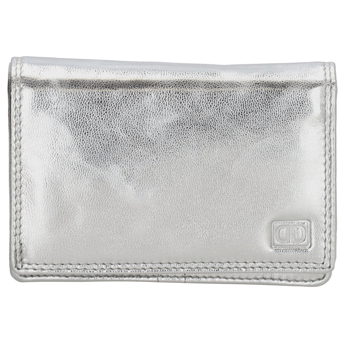 Lederbörse 13x9cm im Querformat in Silber mit RFID - leder-accessoires.com
