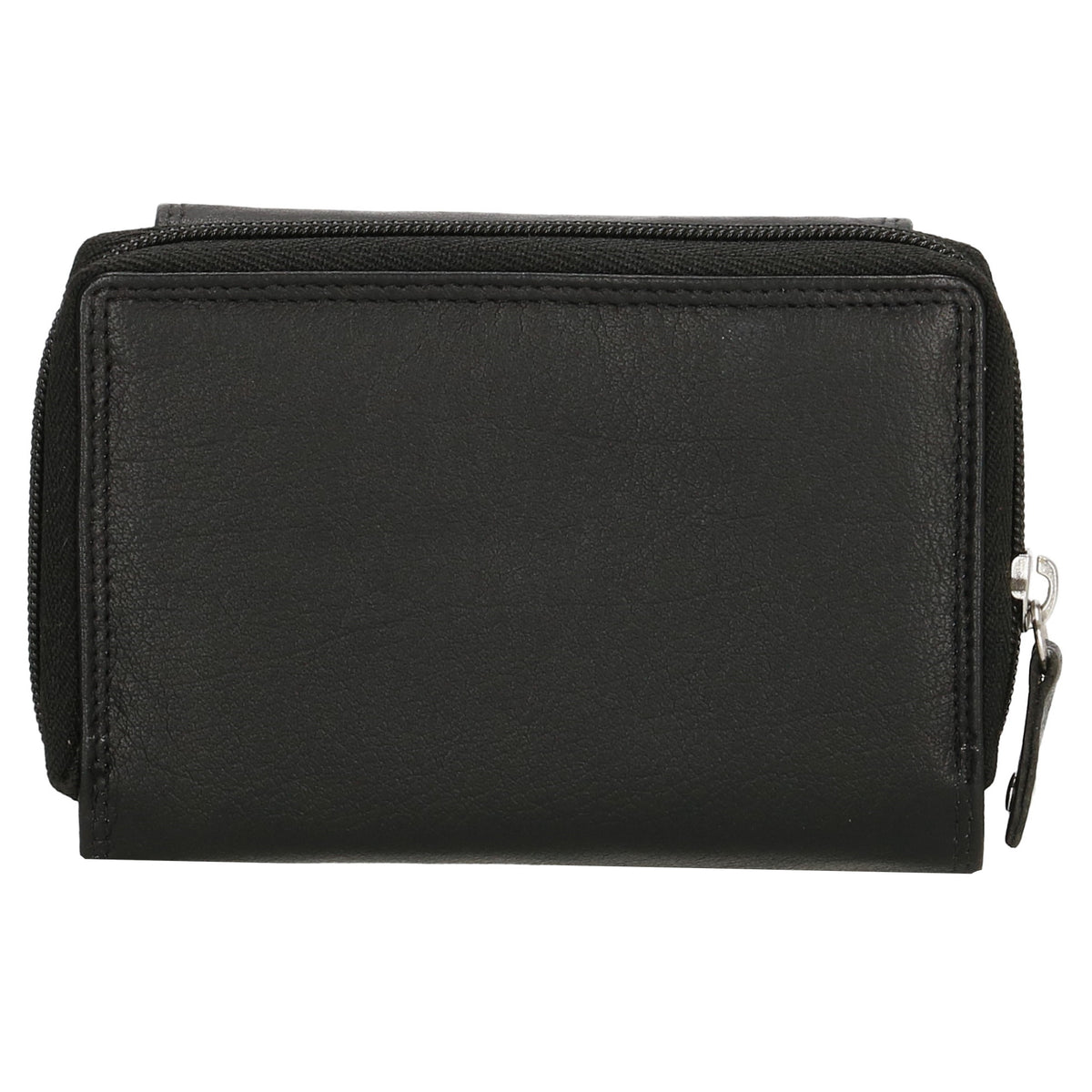 Lederbörse 13x9cm mit Überschlag in Schwarz und RFID-Schutz - leder-accessoires.com