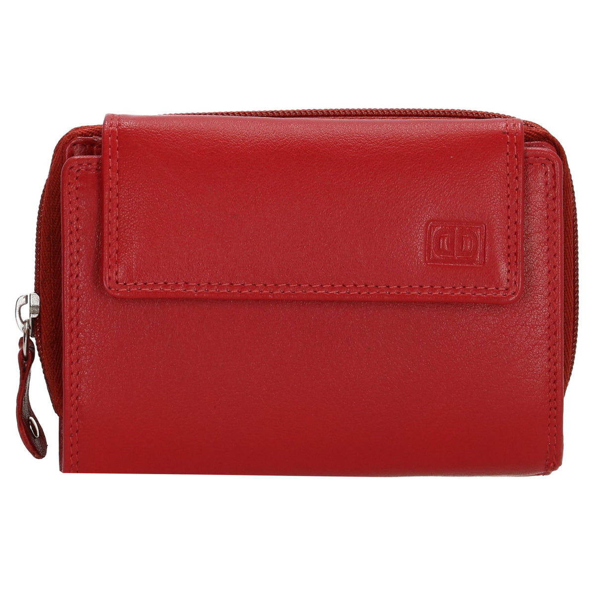 Lederbörse 13x9cm mit Überschlag in Rot und RFID-Schutz - leder-accessoires.com