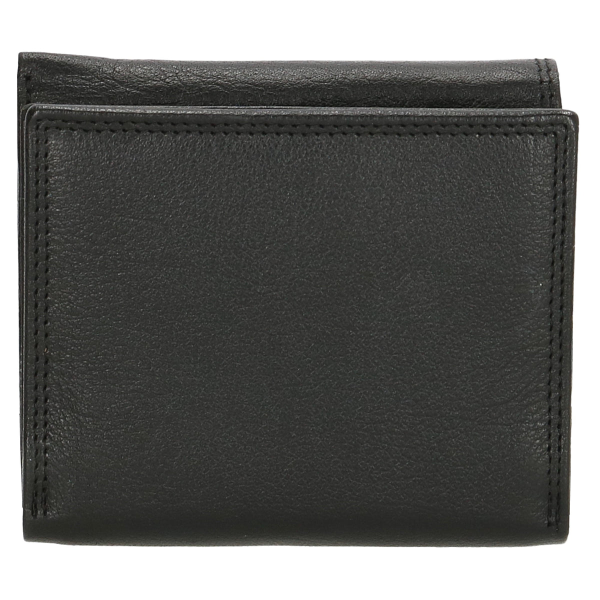 Lederbörse 10x9cm mit Überschlag in Schwarz und RFID-Schutz - leder-accessoires.com