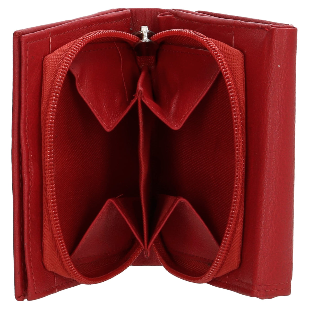 Lederbörse 10x9cm mit Überschlag in Rot und RFID-Schutz - leder-accessoires.com