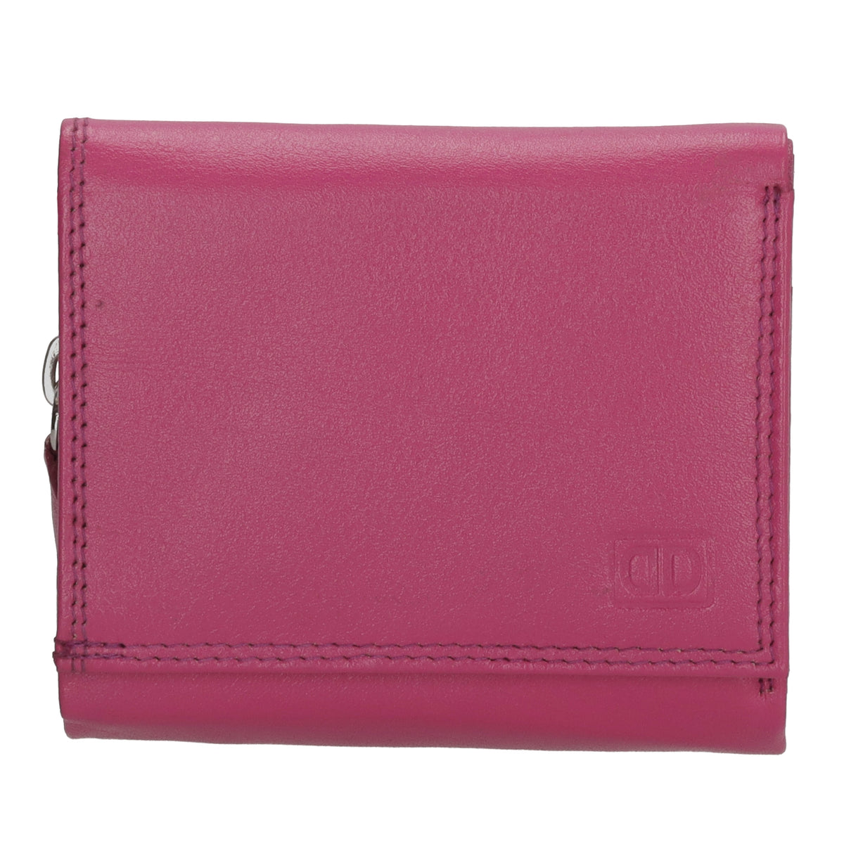 Lederbörse 10x9cm mit Überschlag in Fuchsia|Pink und RFID-Schutz - leder-accessoires.com