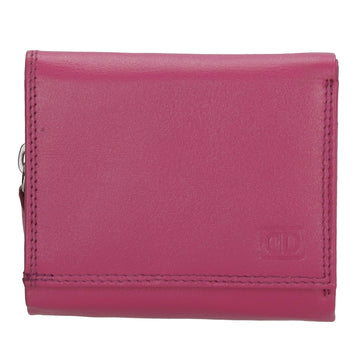 Lederbörse 10x9cm mit Überschlag in Fuchsia|Pink und RFID-Schutz - leder-accessoires.com