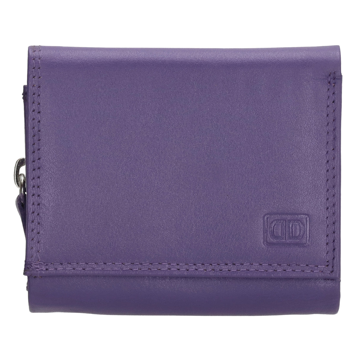 Lederbörse 10x9cm mit Überschlag in Lila und RFID-Schutz - leder-accessoires.com