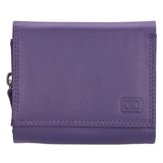 Lederbörse 10x9cm mit Überschlag in Lila und RFID-Schutz - leder-accessoires.com