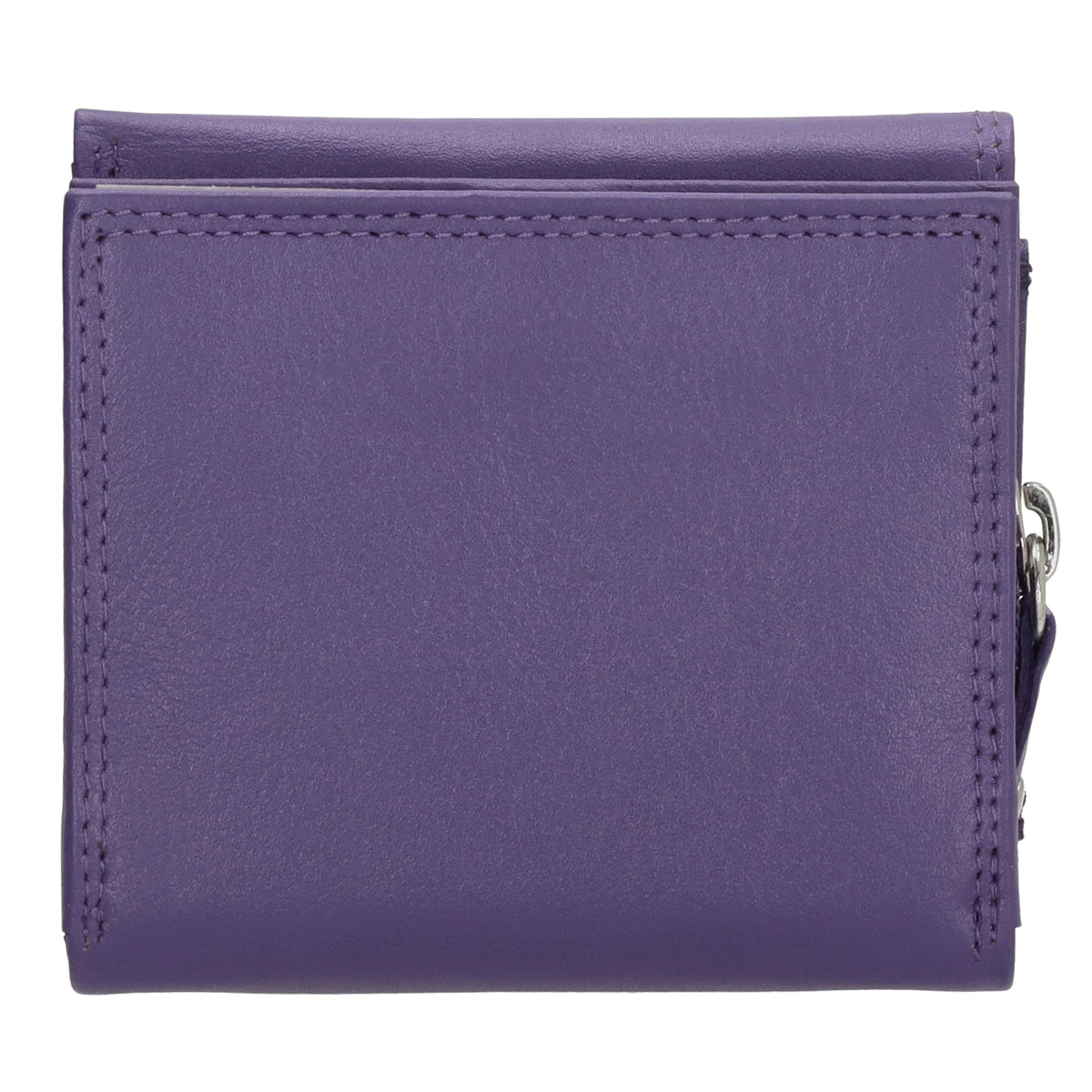 Lederbörse 10x9cm mit Überschlag in Lila und RFID-Schutz - leder-accessoires.com