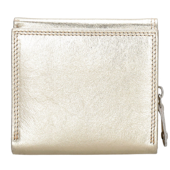 Lederbörse 10x9cm mit Überschlag in Gold und RFID-Schutz - leder-accessoires.com