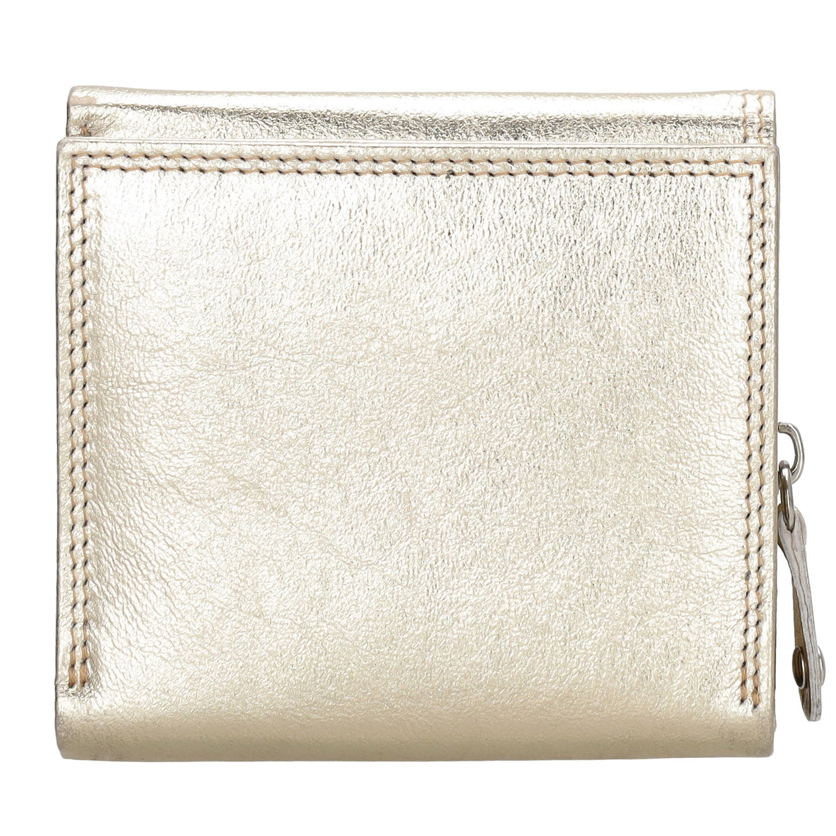 Lederbörse 10x9cm mit Überschlag in Gold und RFID-Schutz - leder-accessoires.com