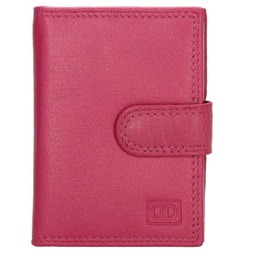 Kartenetui| Safty Wallet 8x10cm in Pink|Fuchsia mit Druckknopf - leder-accessoires.com