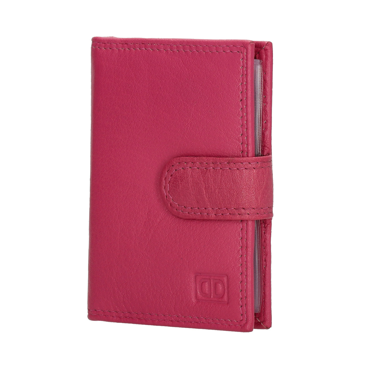 Kartenetui| Safty Wallet 8x10cm in Pink|Fuchsia mit Druckknopf - leder-accessoires.com
