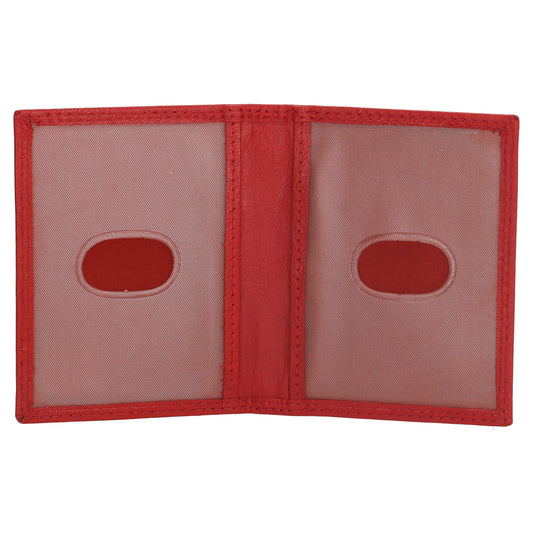 Kartenetui 8x10cm aus Leder in Rot - leder-accessoires.com