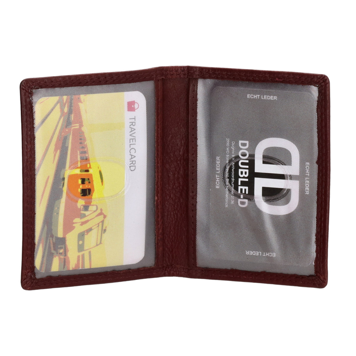 Kartenetui 8x10cm aus Leder in Bordeaux - leder-accessoires.com