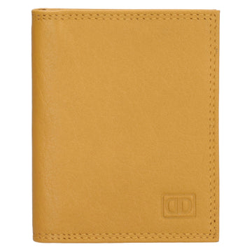 Kartenetui 8x10cm aus Leder in Gelb - leder-accessoires.com