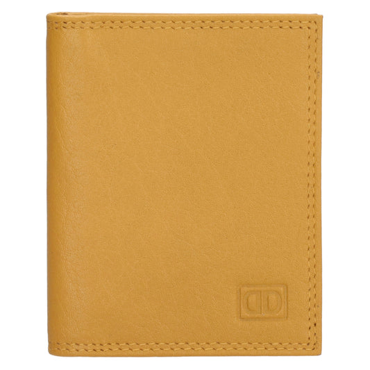 Kartenetui 8x10cm aus Leder in Gelb - leder-accessoires.com