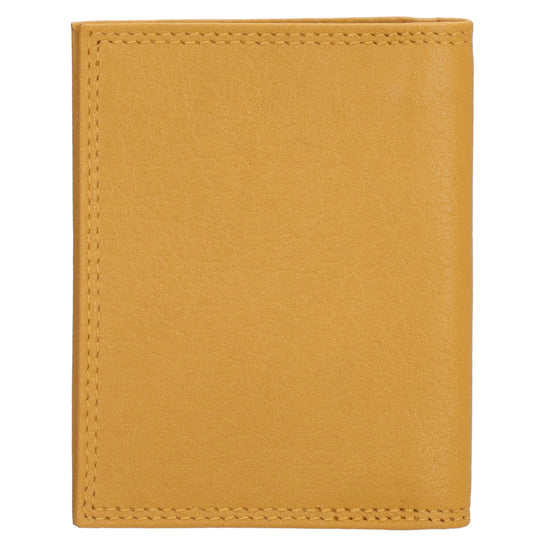 Kartenetui 8x10cm aus Leder in Gelb - leder-accessoires.com