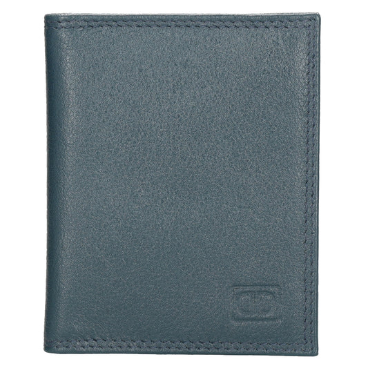 Kartenetui 8x10cm aus Leder in Jeans-Blau - leder-accessoires.com