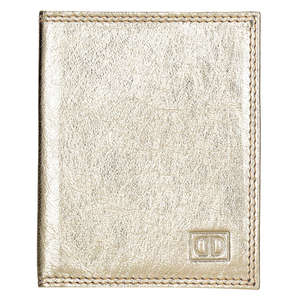 Kartenetui 8x10cm aus Leder in Gold-Metallic - leder-accessoires.com
