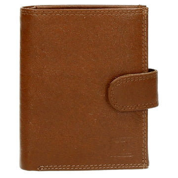 Lederbörse 9,5x12cm mit Riegel in Braun und RFID-Schutz - leder-accessoires.com