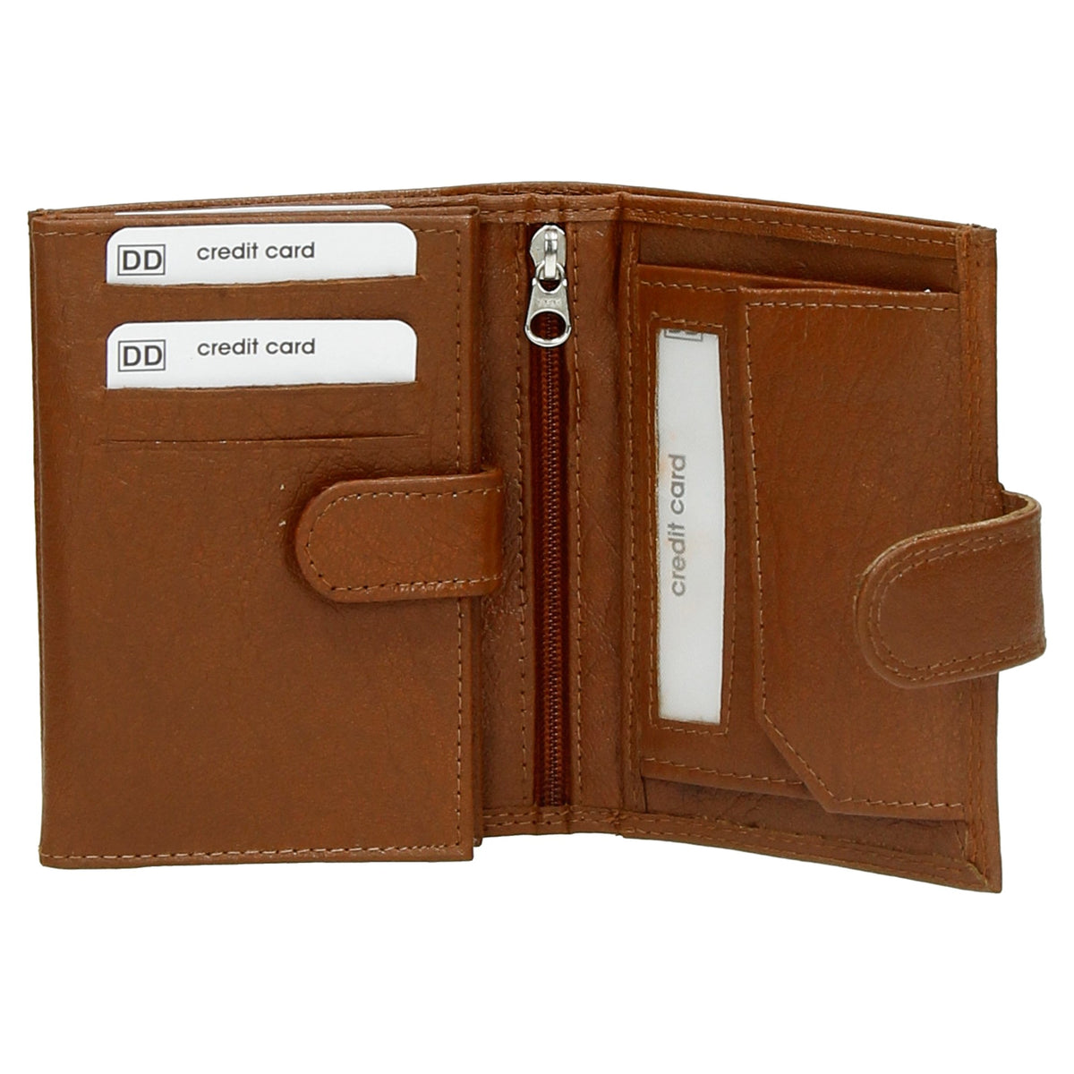 Lederbörse 9,5x12cm mit Riegel in Braun und RFID-Schutz - leder-accessoires.com