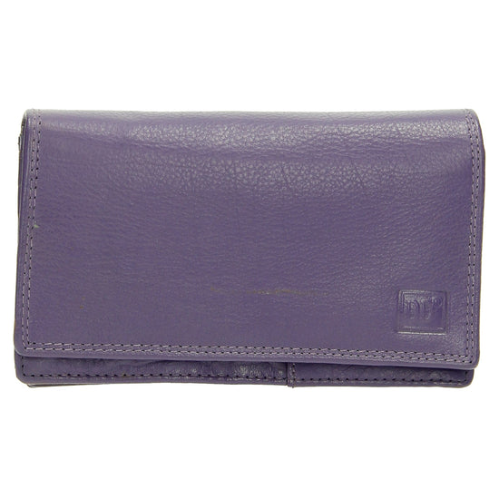 Lederbörse 16x9cm im Querformat in Lila mit RFID - leder-accessoires.com