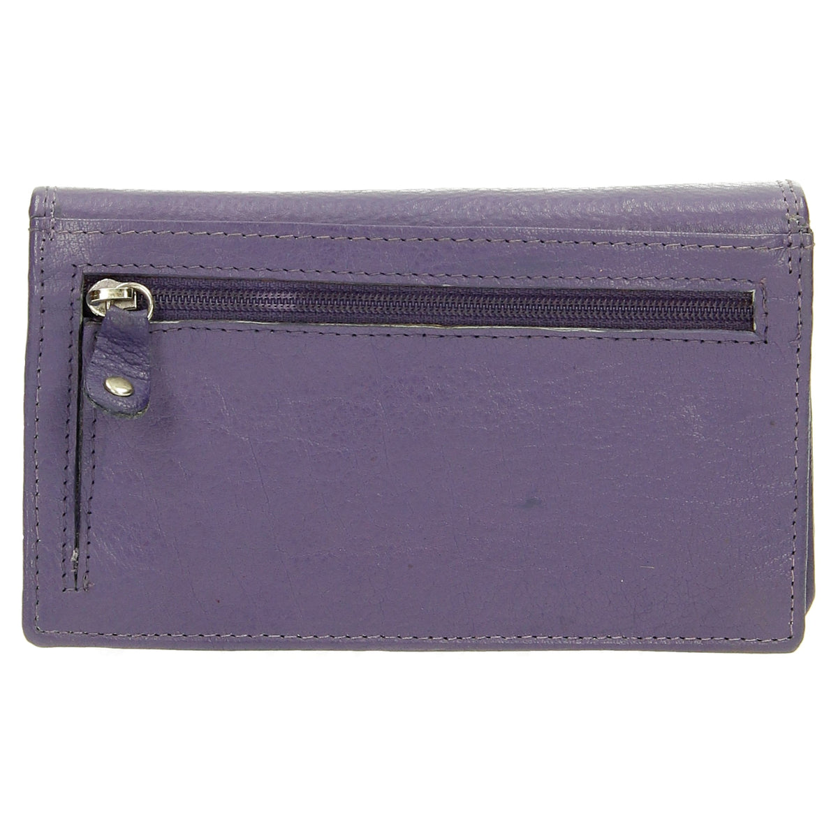 Lederbörse 16x9cm im Querformat in Lila mit RFID - leder-accessoires.com