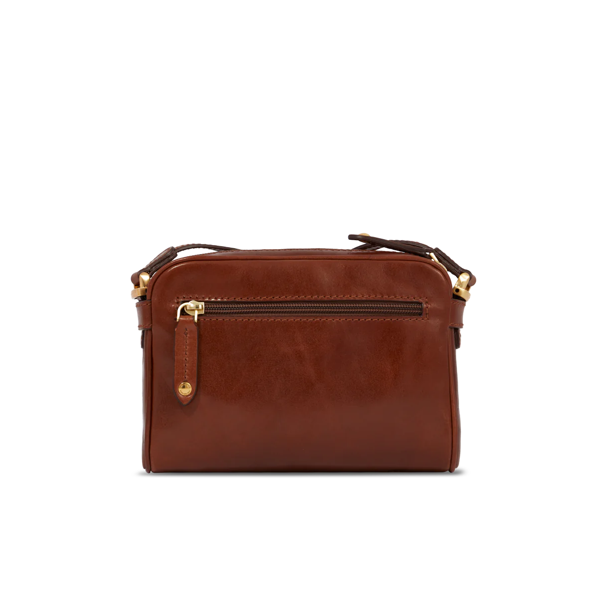 Umhängetasche|Crossover The Bridge 22 x 15cm in Cognac mit Reißverschluss - leder-accessoires.com