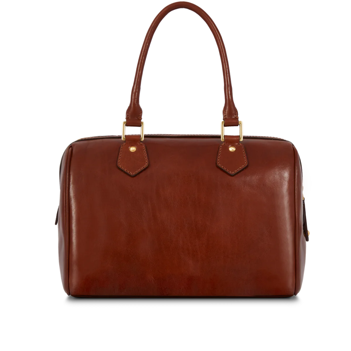 Bowlingbag von The Bridge 30 x 21cm in Cognac mit Reißverschluss - leder-accessoires.com
