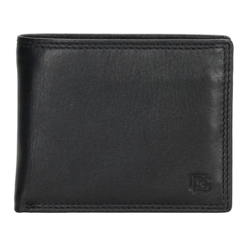 Herren Geldbörse 11 x 9cm Leder Schwarz – Kompaktes Querformat mit Münzfach