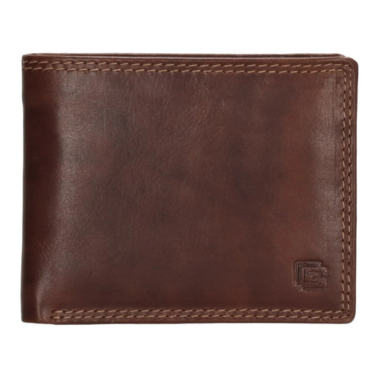 Herren Lederportemonnaie 11 x 9cm Braun – Weiches Echtleder mit Münzfach