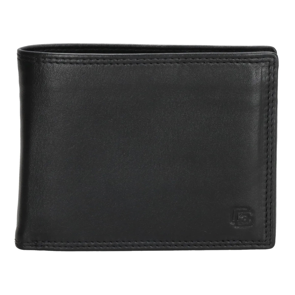 Geldbörse Querformat 12,5 x 10cm in Schwarz mit extra Kartenklappe - leder-accessoires.com