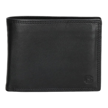 Geldbörse Querformat 12,5 x 10cm in Schwarz mit extra Kartenklappe - leder-accessoires.com