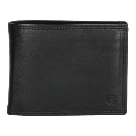 Geldbörse Querformat 12,5 x 10cm in Schwarz mit extra Kartenklappe - leder-accessoires.com