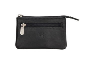 Schlüsseletui 11x7,6cm in Schwarz aus Leder mit 2 Schlüsselringe - leder-accessoires.com