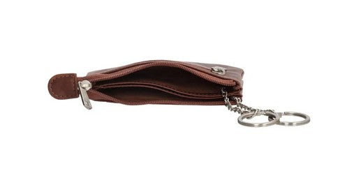 Schlüsseletui 11x7,6cm in Braun aus Leder mit 2 Schlüsselringe - leder-accessoires.com