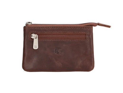 Schlüsseletui 11x7,6cm in Braun aus Leder mit 2 Schlüsselringe - leder-accessoires.com