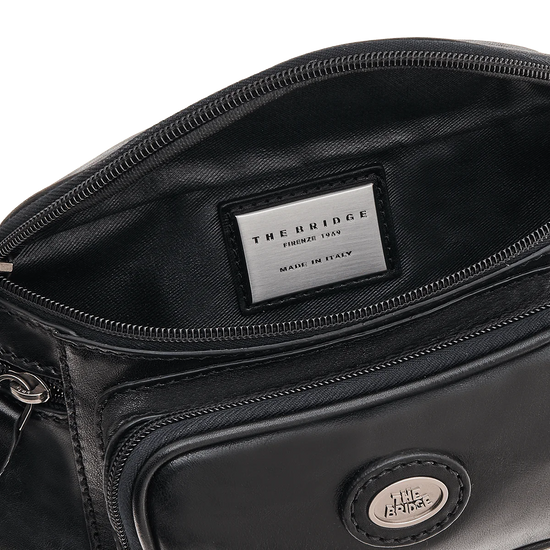 Gürteltasche| Bodybag The Bridge 42 x 13,5cm in Schwarz mit Reißverschluss - leder-accessoires.com