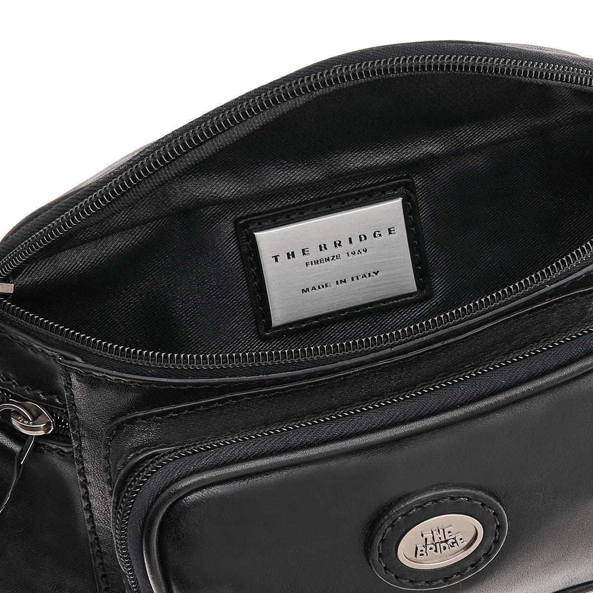 Gürteltasche| Bodybag The Bridge 42 x 13,5cm in Schwarz mit Reißverschluss - leder-accessoires.com