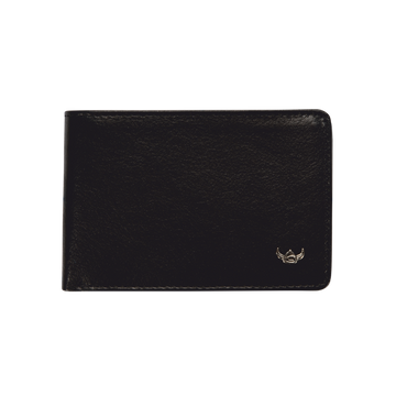 Geldbörse Golden Head mit RFID 9 x 6cm in Schwarz aus Leder - leder-accessoires.com