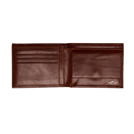 Lederbörse Querformat 10x6,5cm in Braun - leder-accessoires.com